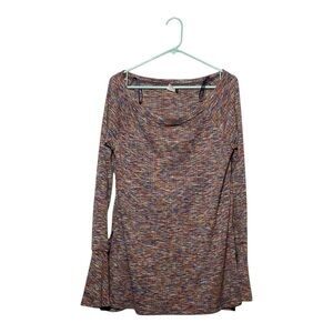 Womens NWOT Anthropologie Akemi + Kin Zaka Rainbow knit bell sleeves top, sz L